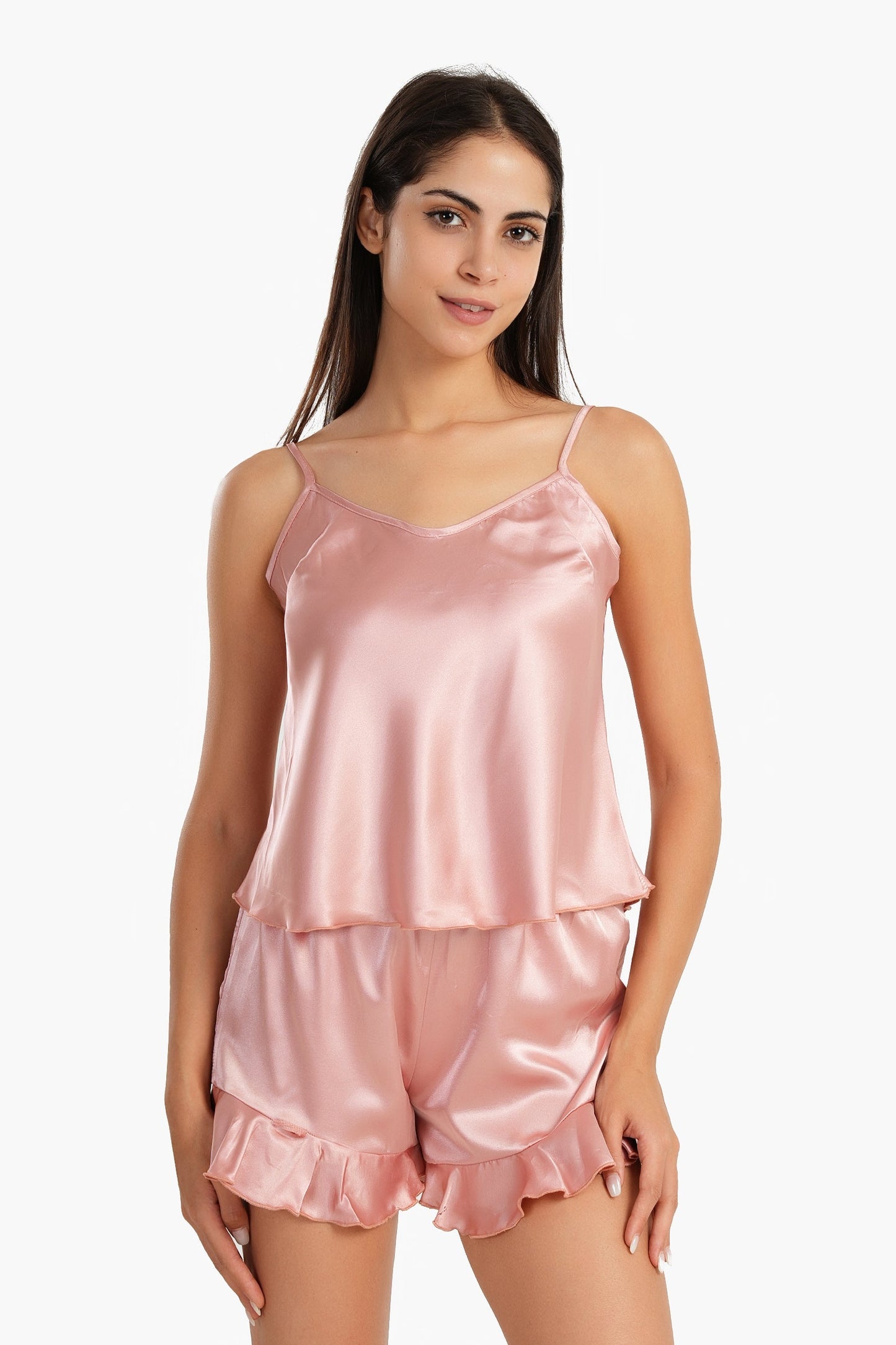 Carina Satin Round Neck Pyjama Set