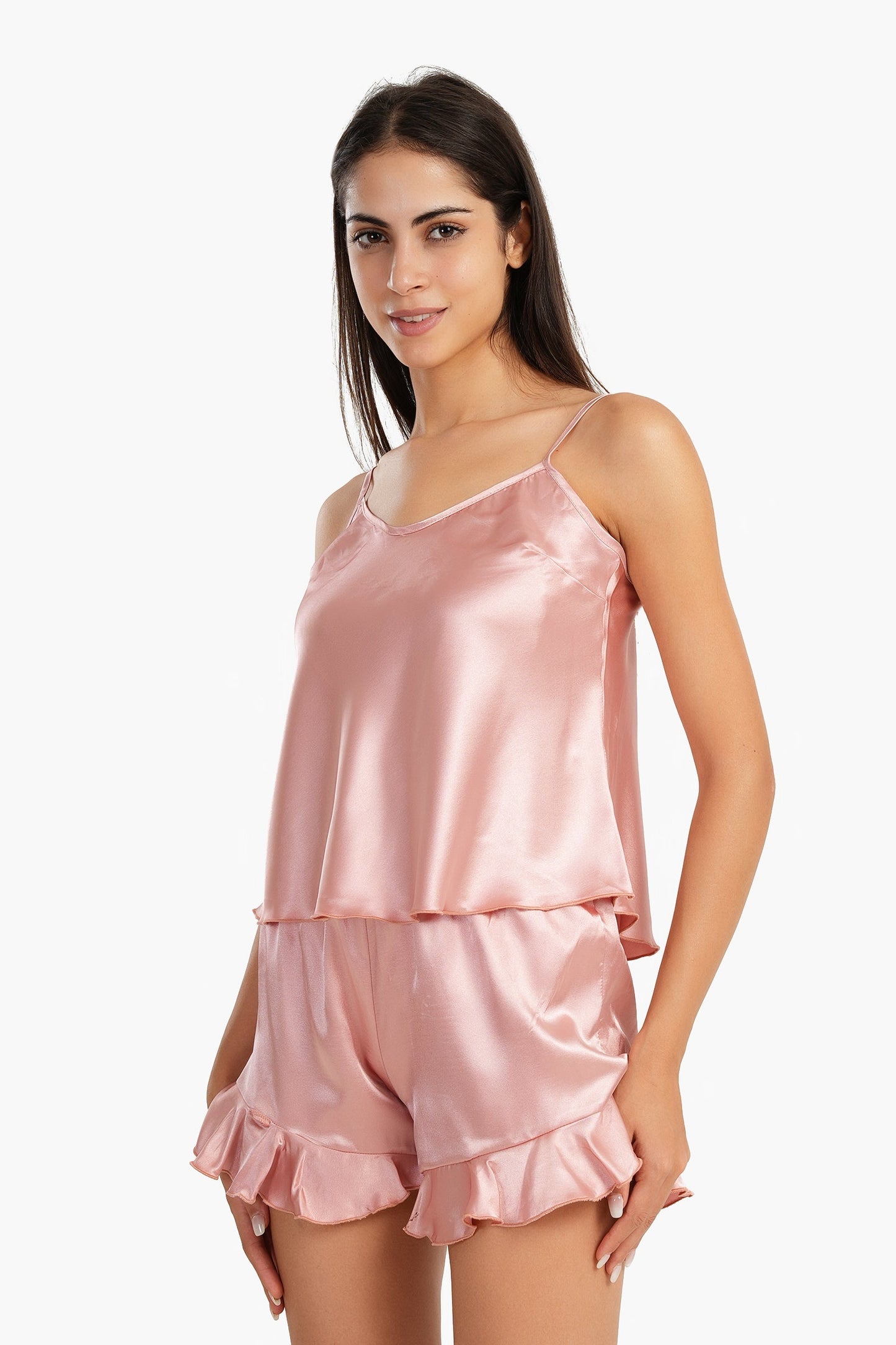 Carina Satin Round Neck Pyjama Set