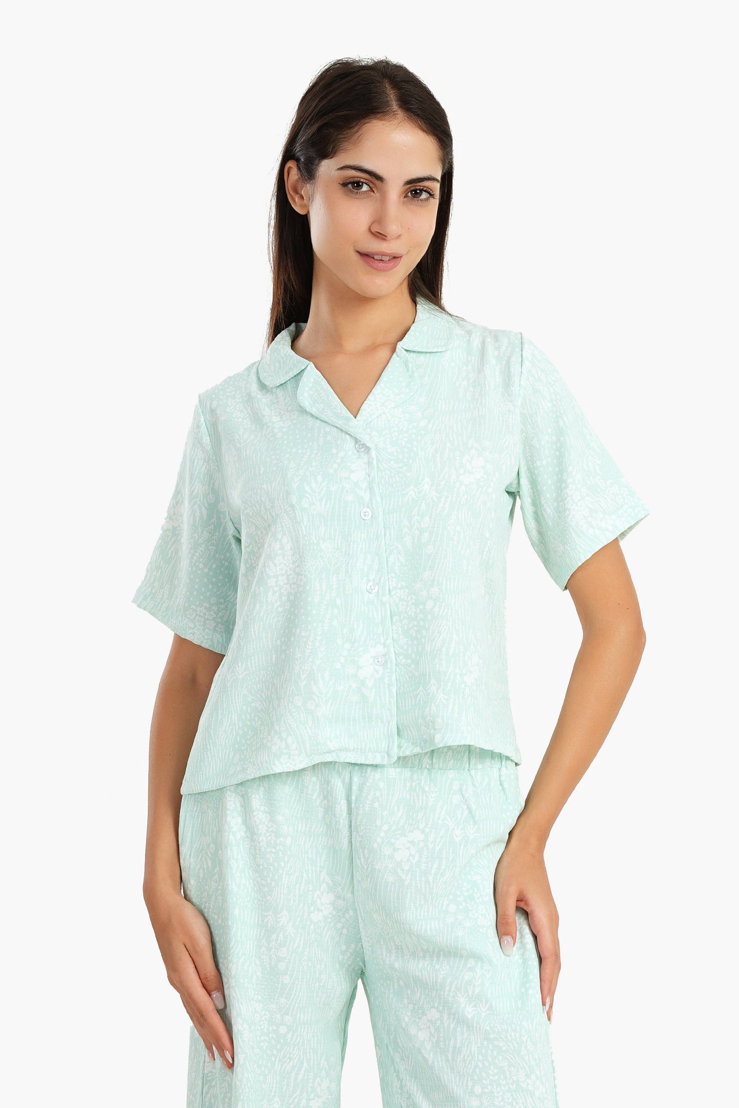 Aqua Self Pattern Pyjama Shirt Top