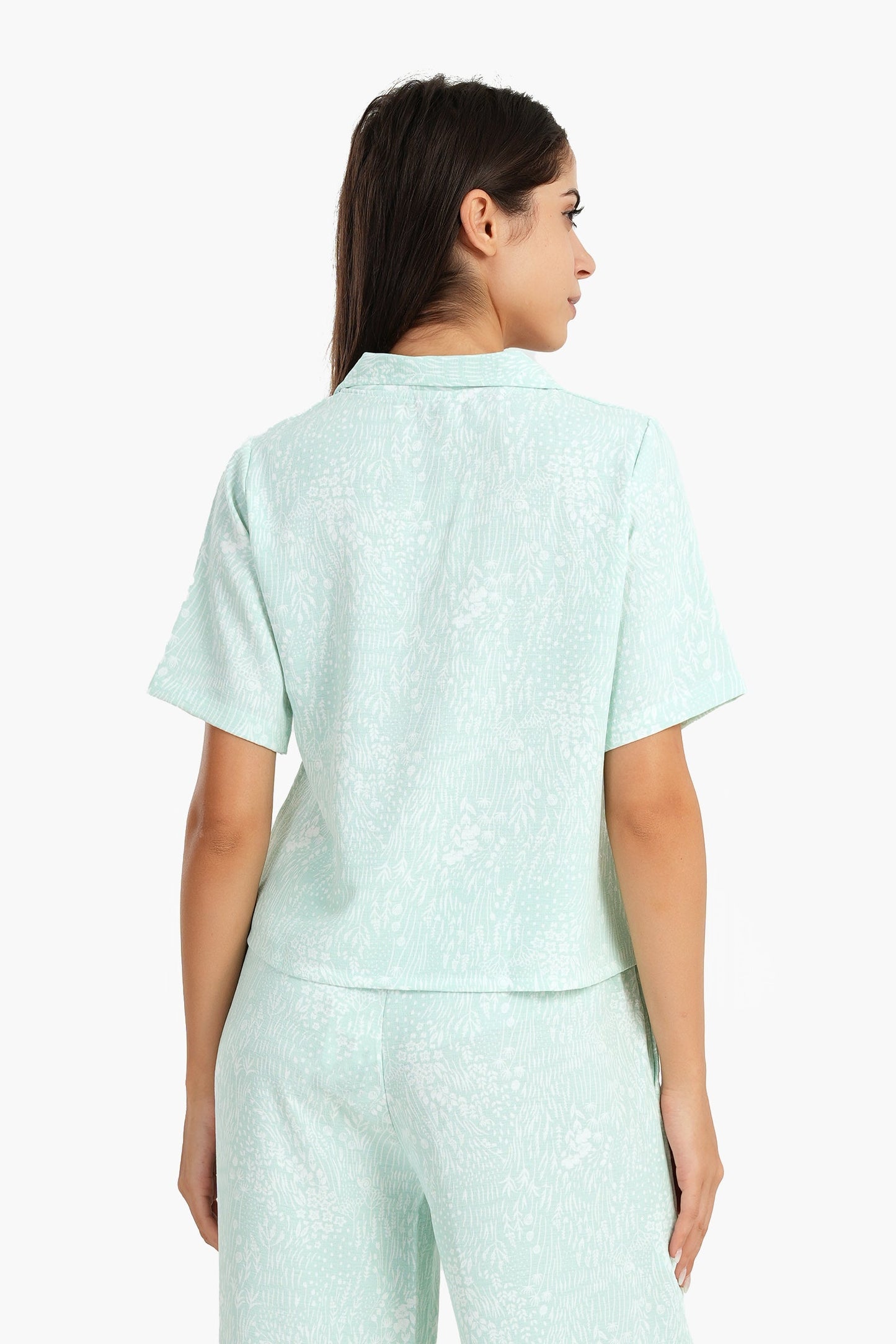 Aqua Self Pattern Pyjama Shirt Top