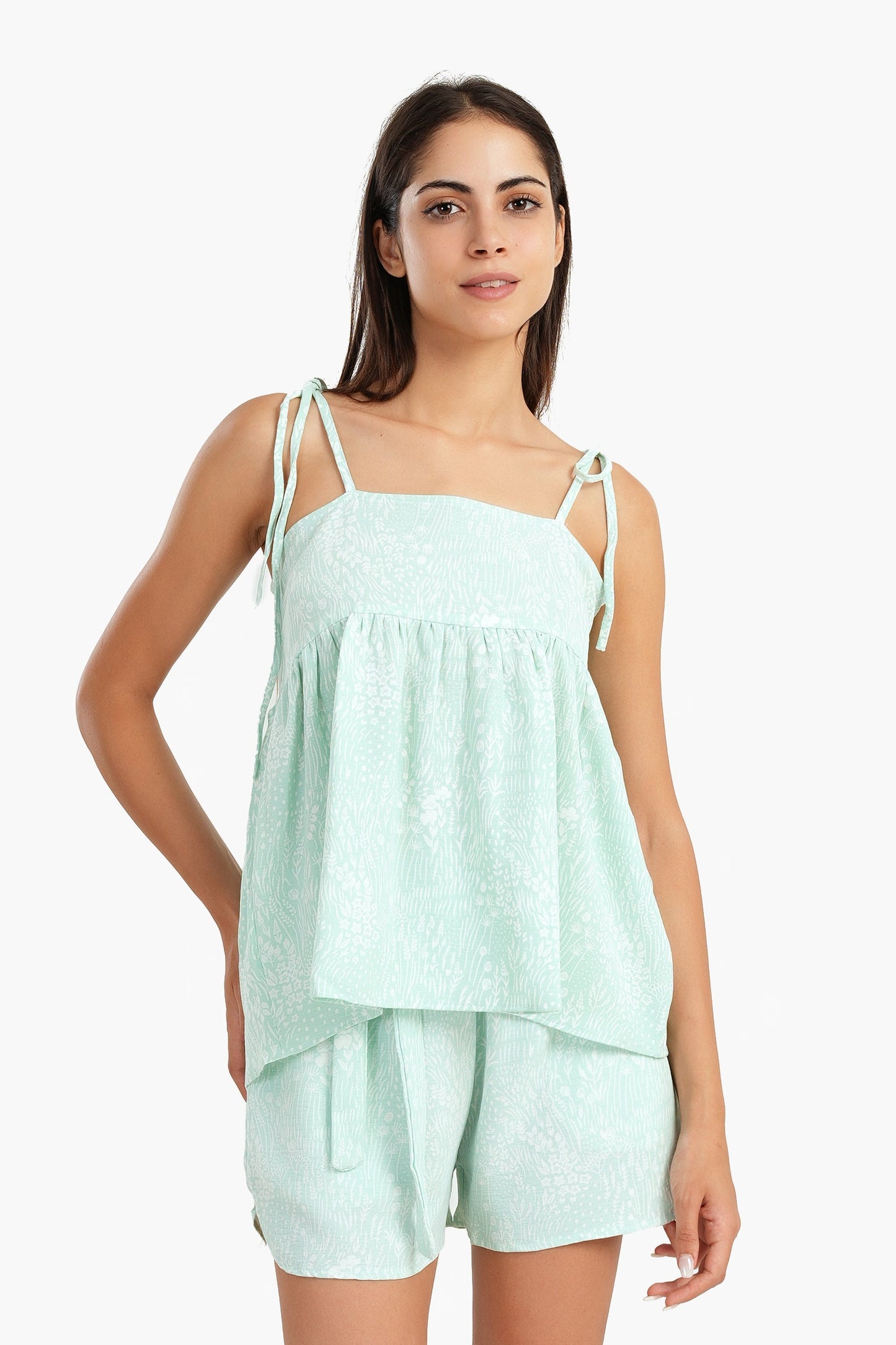 Aqua Pyjama Short with Pockets