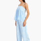 Light Blue Spaghetti Straps Pyjama Set