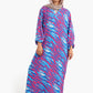 Full Printed Dress in Long Puffy Sleeves