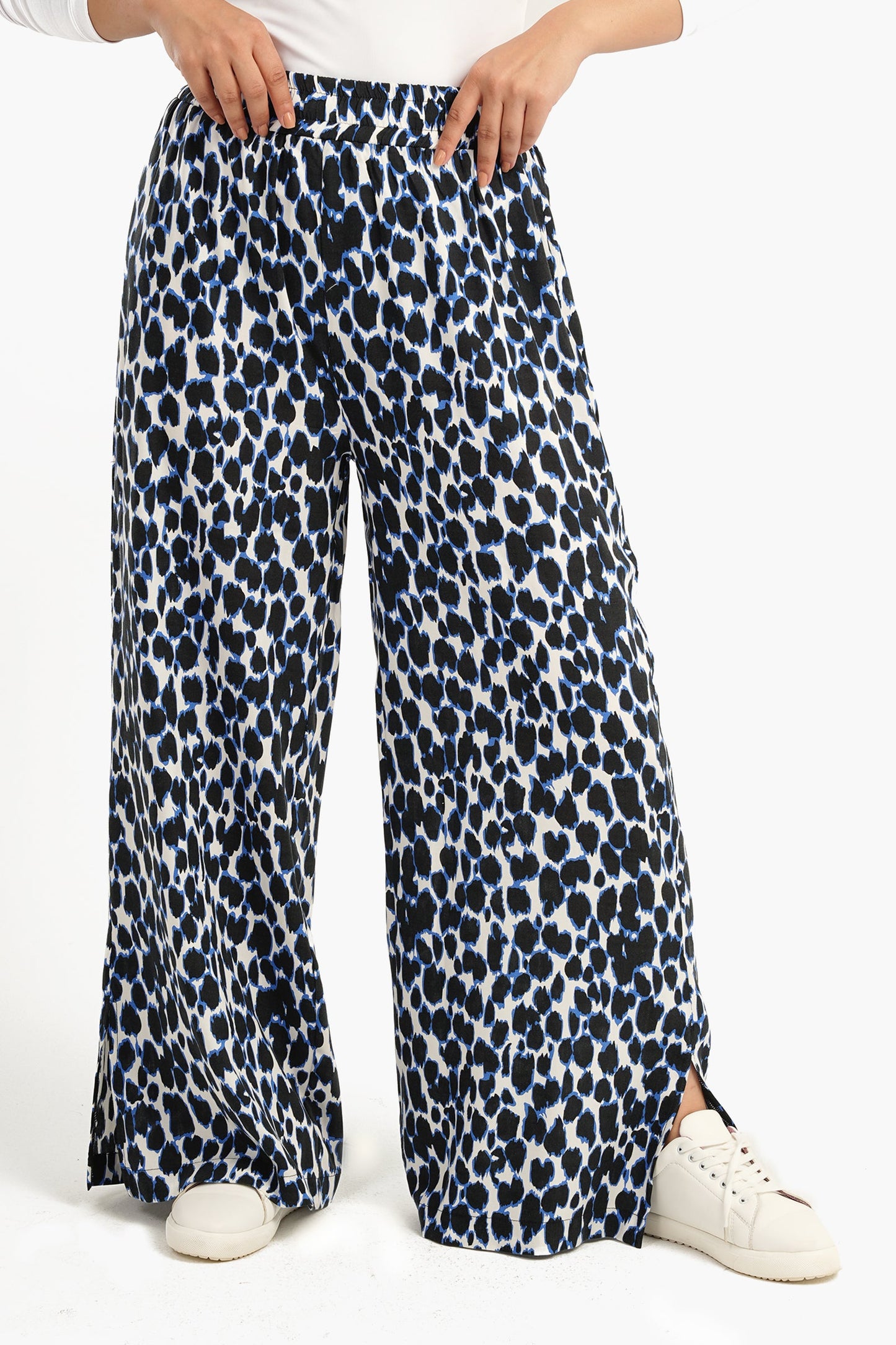 High Waist Voile Printed Pants