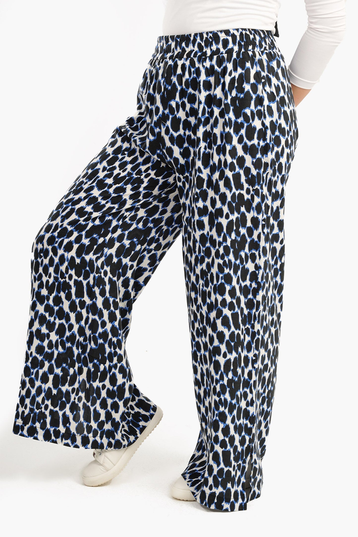 High Waist Voile Printed Pants