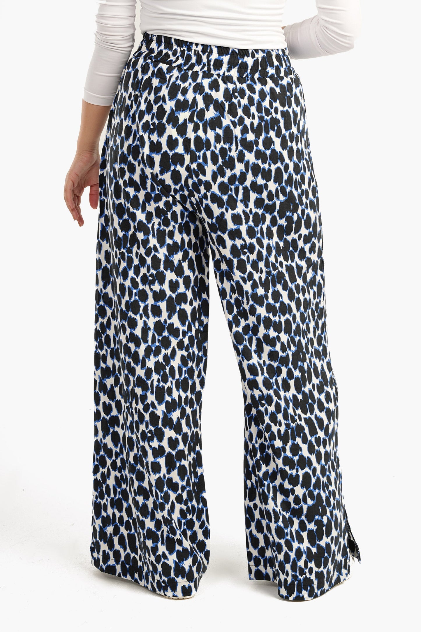 High Waist Voile Printed Pants