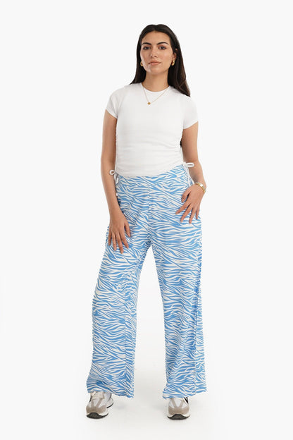 Bi-Tone Printed Pants with Slits