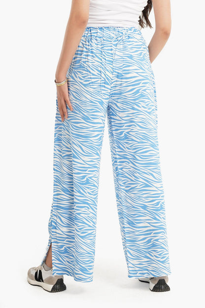 Bi-Tone Printed Pants with Slits