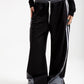 Black Elastic Waist Wide-Leg Sweatpants