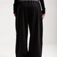 Black Elastic Waist Wide-Leg Sweatpants