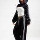 Black Set of Crop Hoodie with Top & Sweatpants