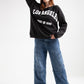 Black Los Angeles Printed Oversized Sweatshirt