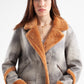 Suede Leather Jacket Decorated with Fur