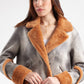 Suede Leather Jacket Decorated with Fur