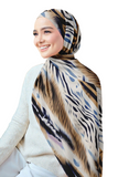 Tiger Printed Chiffon Crepe Scarf