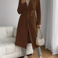 Brown Classic Wool Coat with Tie-Belt