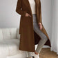 Brown Classic Wool Coat with Tie-Belt