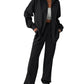 Black Velvet Set of Shirt & Slip-on Pants