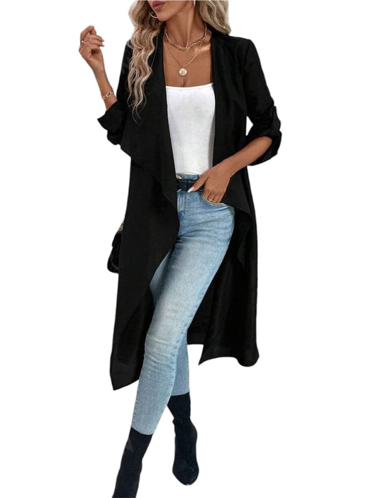 Black Asymmetrical Wool Coat