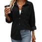 Black Velvet Ribbed Comfort Shirt