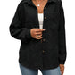 Black Velvet Ribbed Comfort Shirt