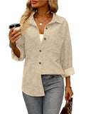 Beige Velvet Ribbed Comfort Shirt