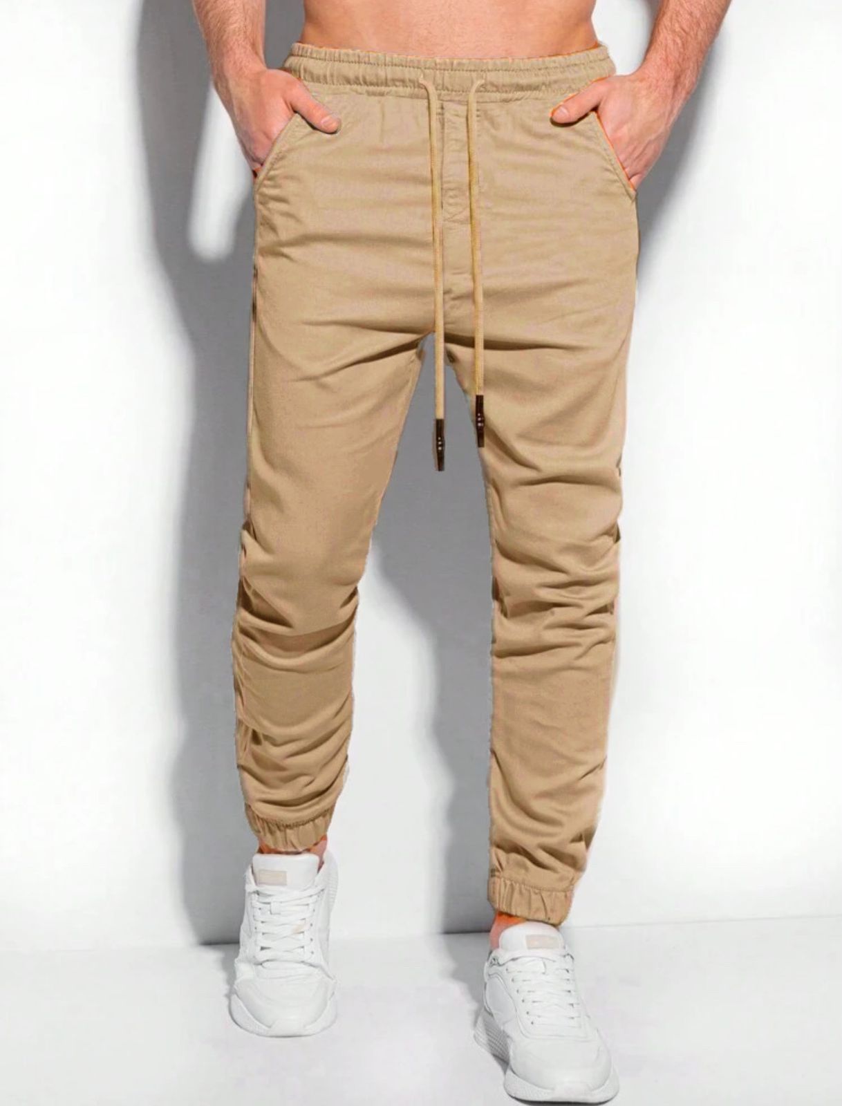 Khaki Bengaline Jogger Pants