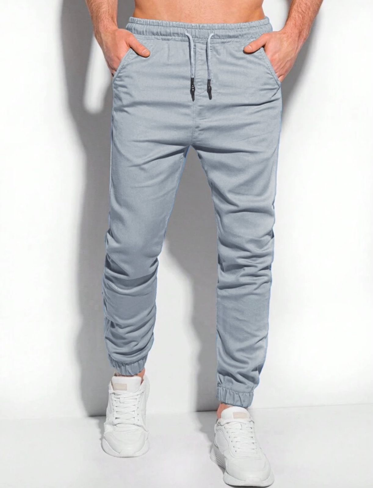 Gray Bengaline Jogger Pants