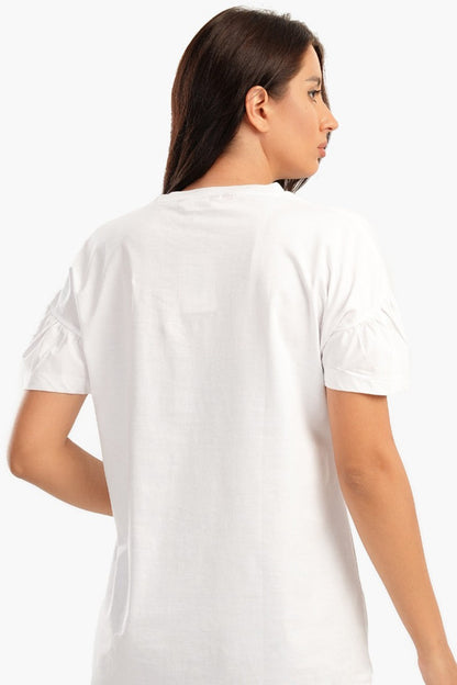 بلوزة بيجاما بأكمام مكشكشة