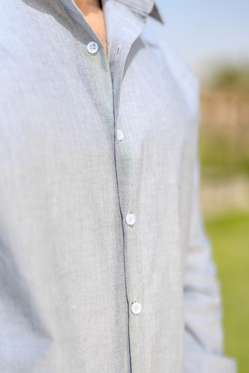 Mrgd Curved Hem Oxford Shirt