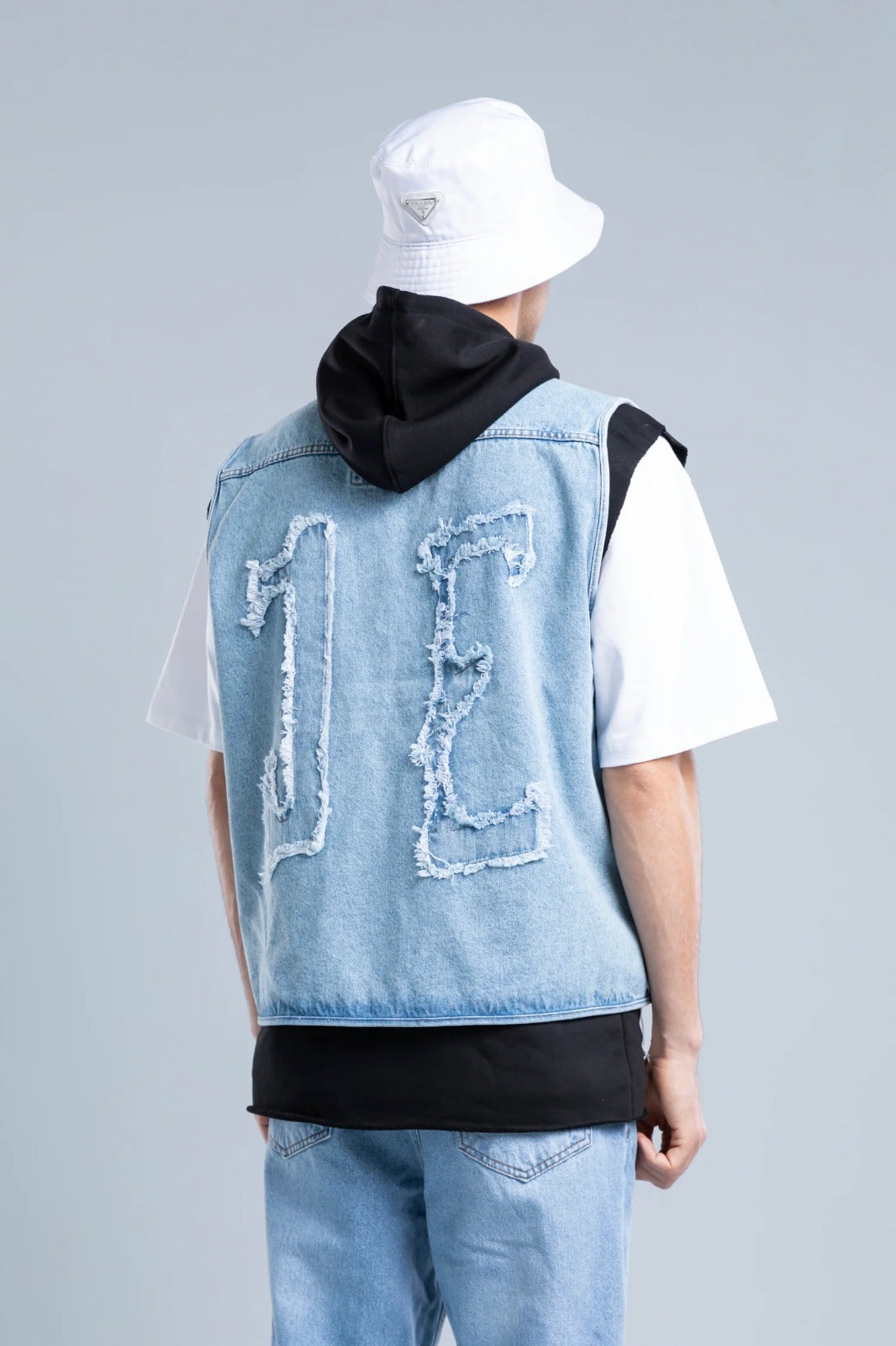 Denim Blue Multi Pockets Regular Vest