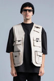 Beige Full Zip-up Regular Vest