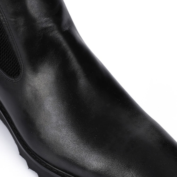 Black Classic Genuine Leather Ankle Boot