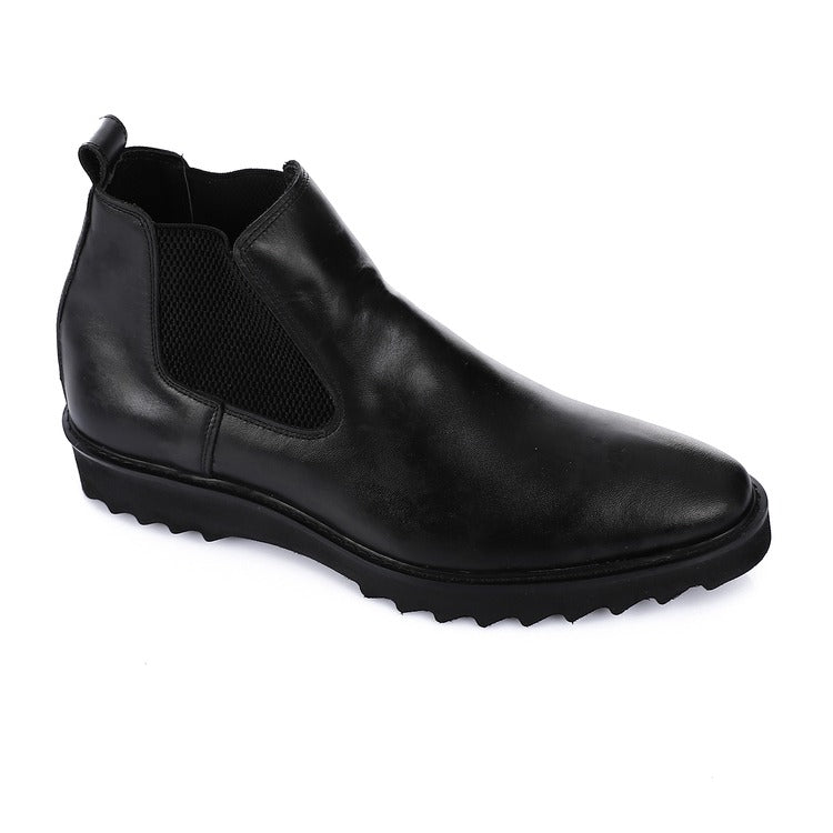 Black Classic Genuine Leather Ankle Boot