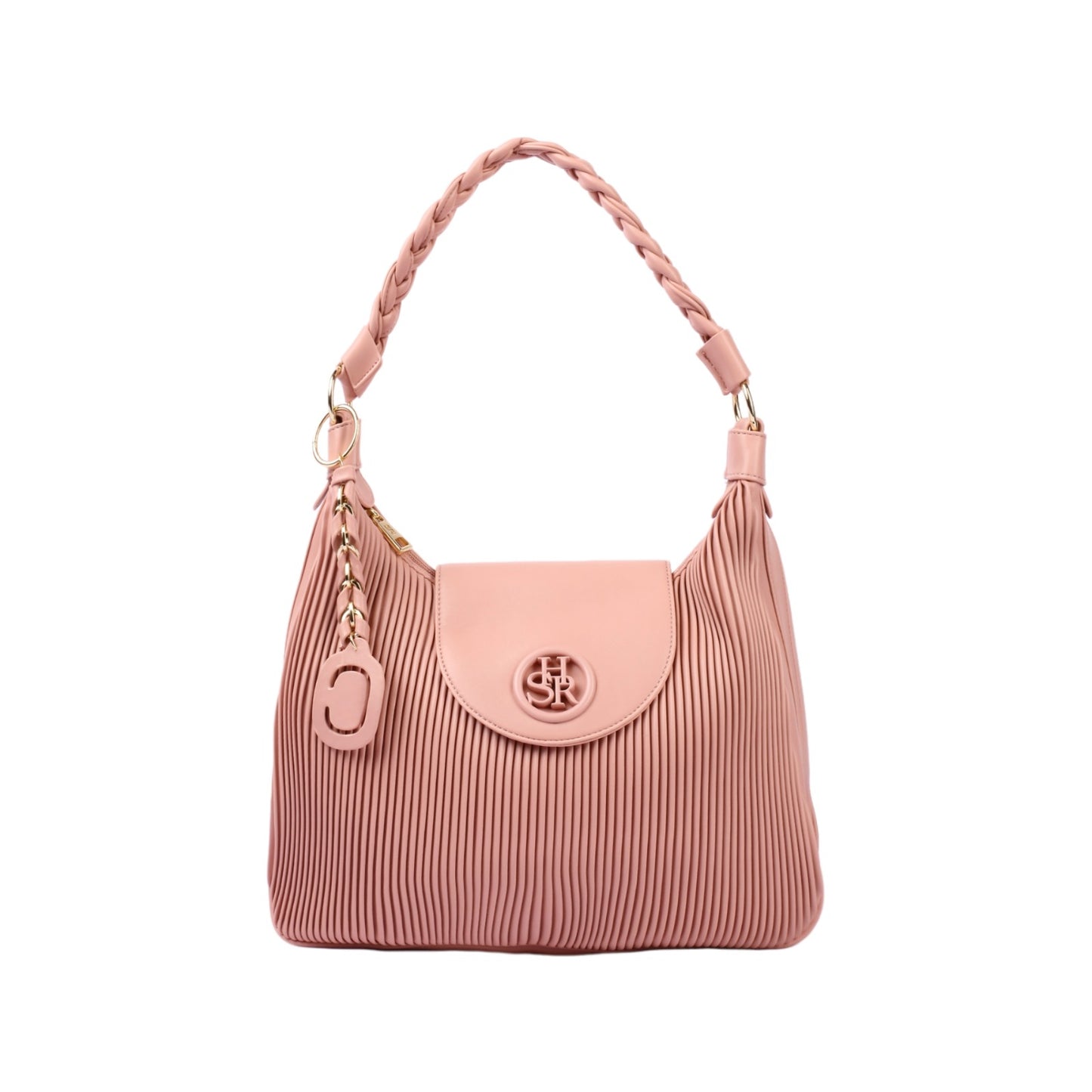 شنطة يد جلد مضلع