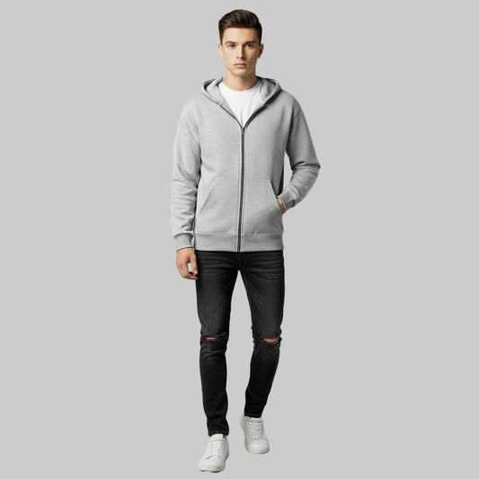 Zipper Melton Hoodie - هودي ميلتون مبطن بسوسته