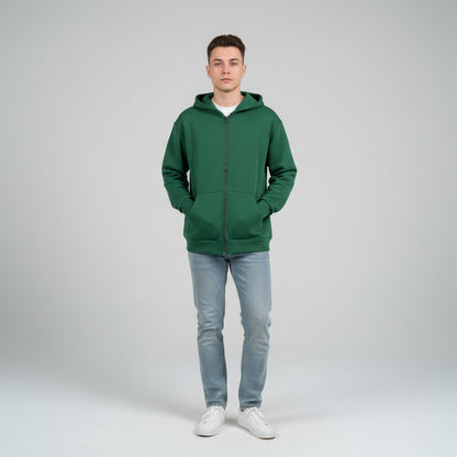 Zipper Melton Hoodie - هودي ميلتون مبطن بسوسته