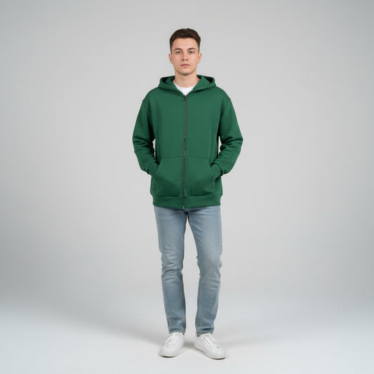Zipper Melton Hoodie - هودي ميلتون مبطن بسوسته