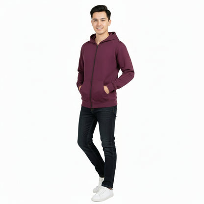 Zipper Melton Hoodie  - هودي ميلتون مبطن بسوسته