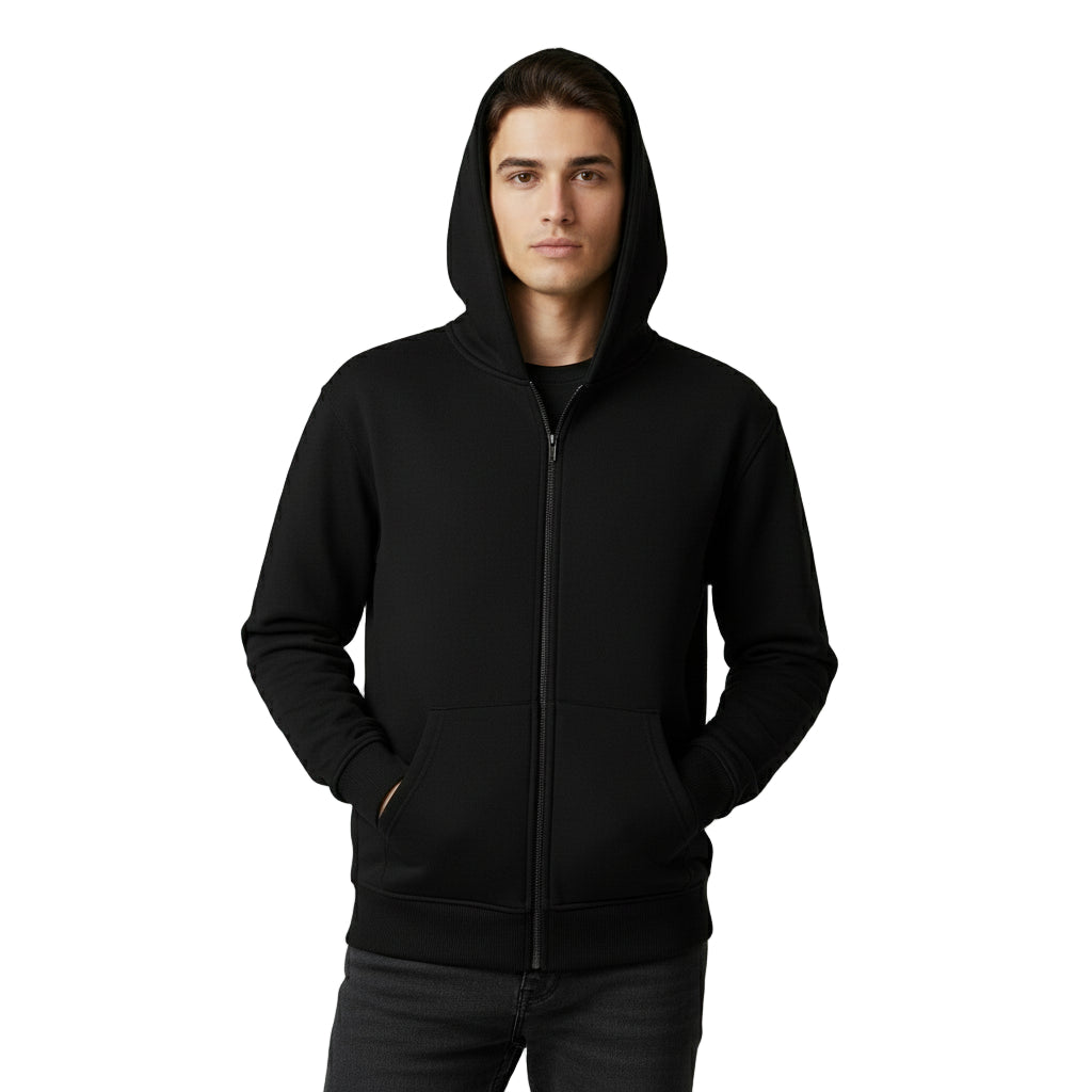 Zipper Melton Hoodie - هودي ميلتون مبطن بسوسته
