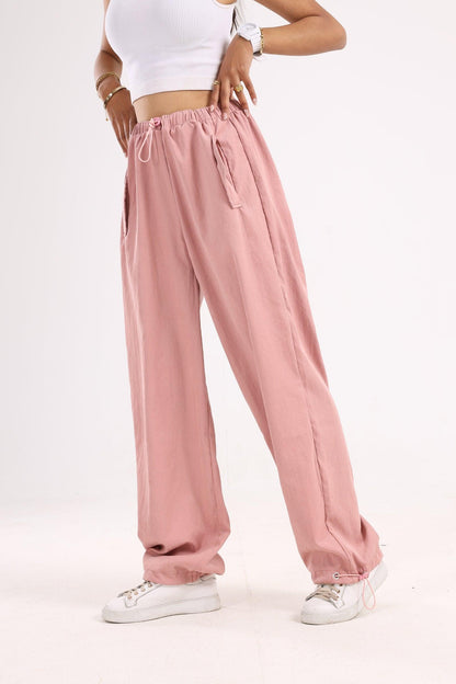 Casual Pants with Drawstring Cuffs