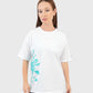 ATUM| Oversized Splash Women's T-Shirt - White With DarkTurquoise panting 