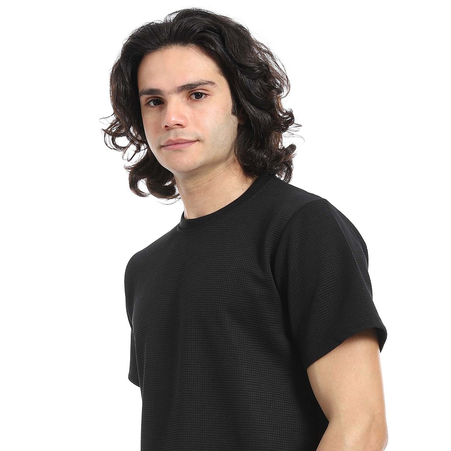 Textured Cotton T-Shirt & Shorts Set