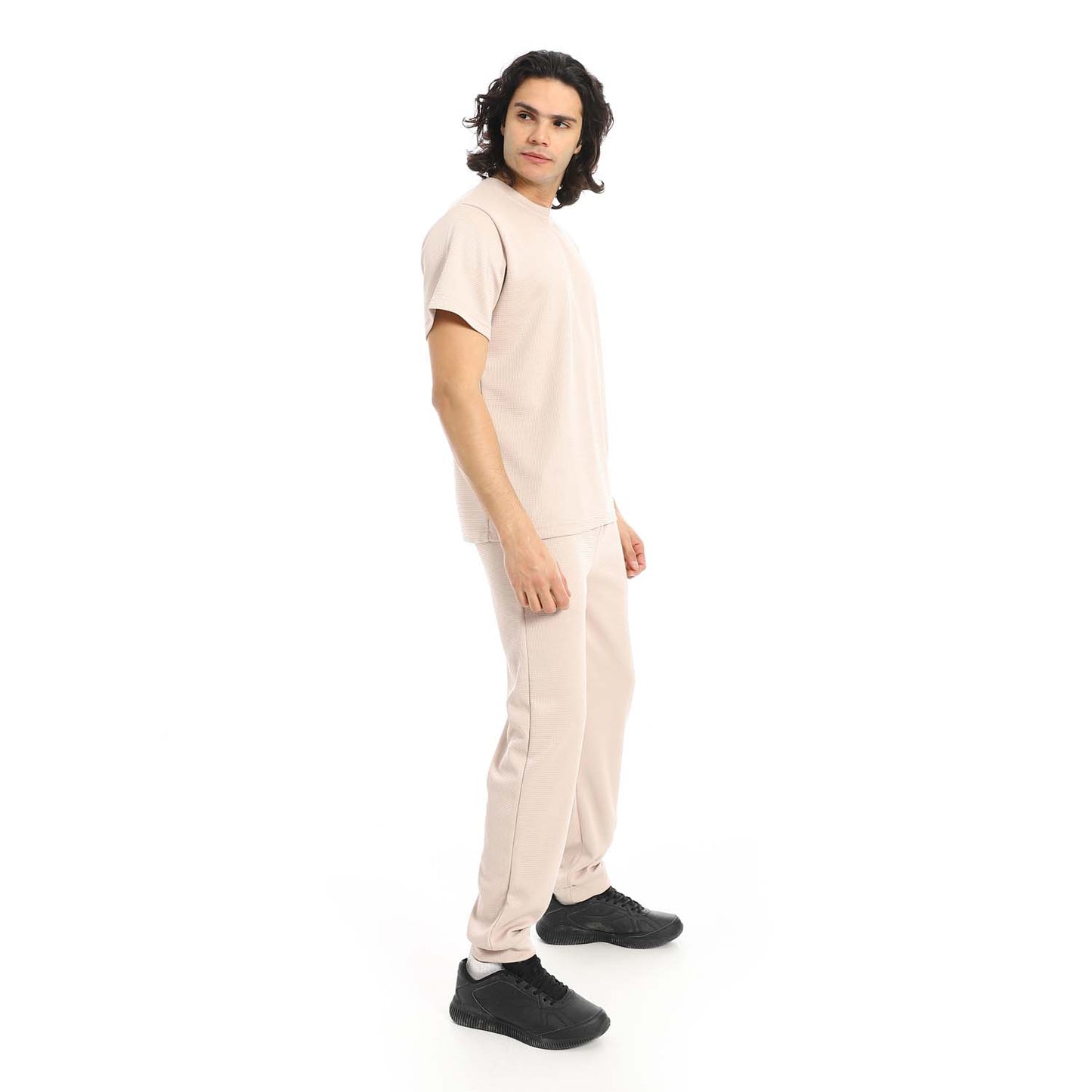Textured Fabric T-Shirt & Pants Set