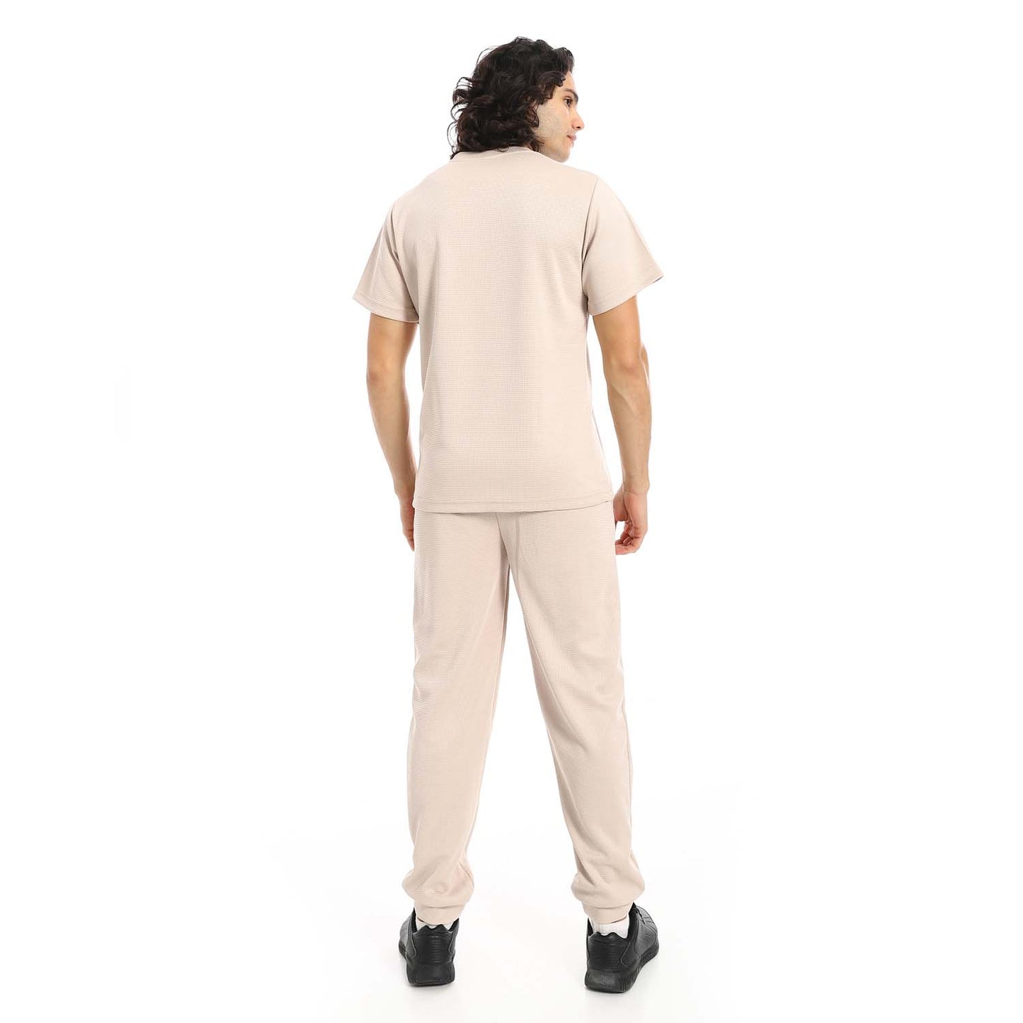 Textured Fabric T-Shirt & Pants Set