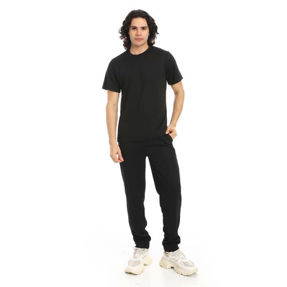 Textured Fabric T-Shirt & Pants Set