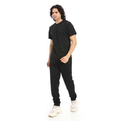 Textured Fabric T-Shirt & Pants Set