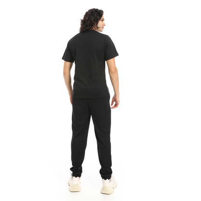 Textured Fabric T-Shirt & Pants Set