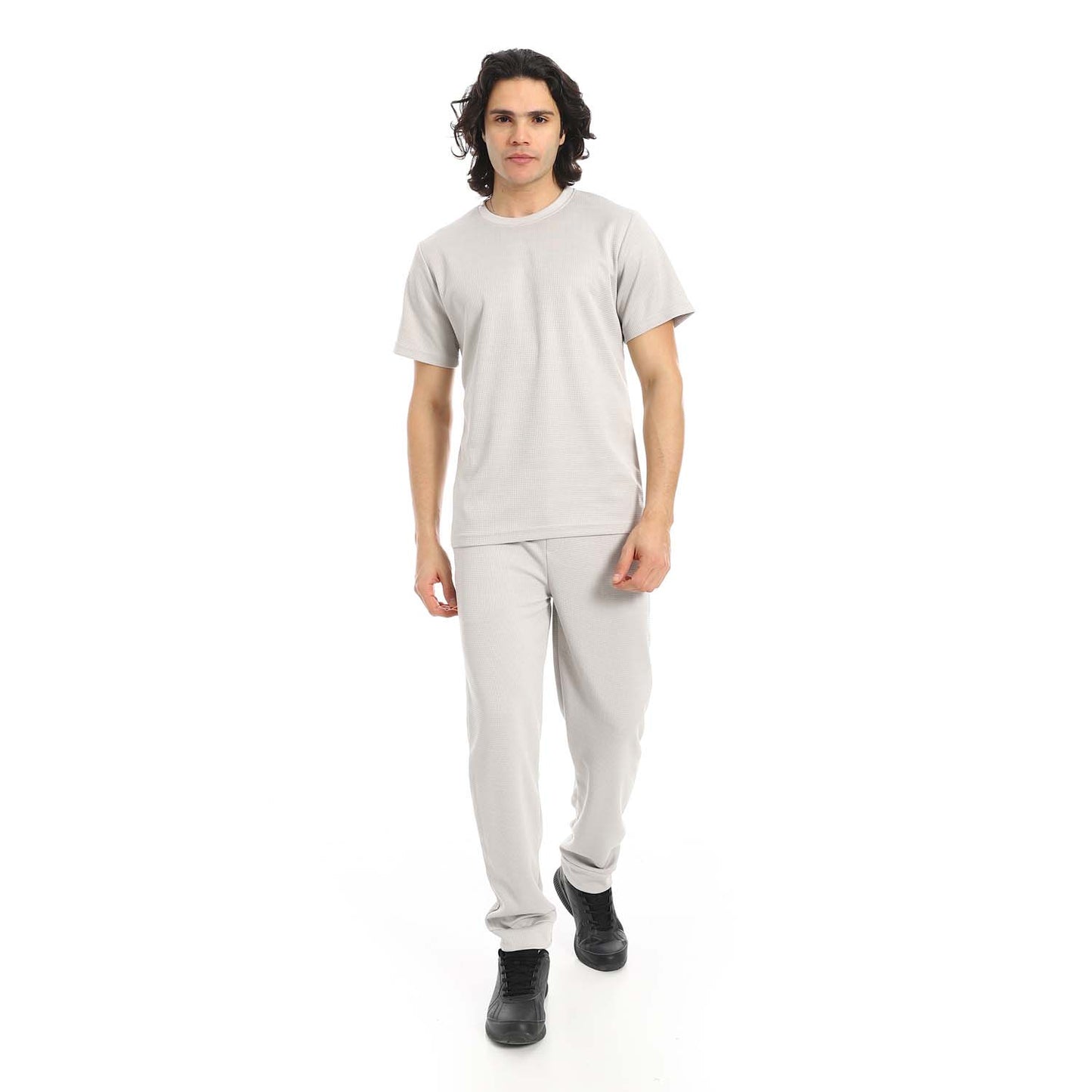 Textured Fabric T-Shirt & Pants Set