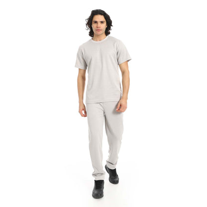 Textured Fabric T-Shirt & Pants Set